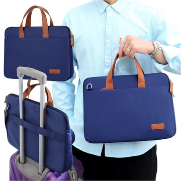 Men's and women's shoulder briefcase bag for laptop tablet 15.6 inch fabric travel cover Alogy Navy Blue