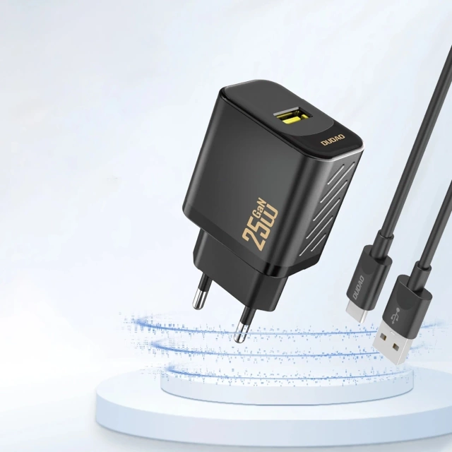 Dudao A27S 25W GaN USB-A Wandladegerät | Schnellladung QC 3.0 - Schwarz