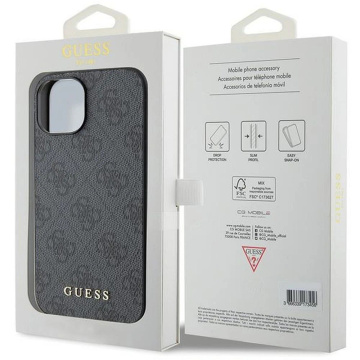 Чохол GUESS Hardcase GUHCP15SG4GFGR для iPhone 15 (4G Metal Logo / сірий)