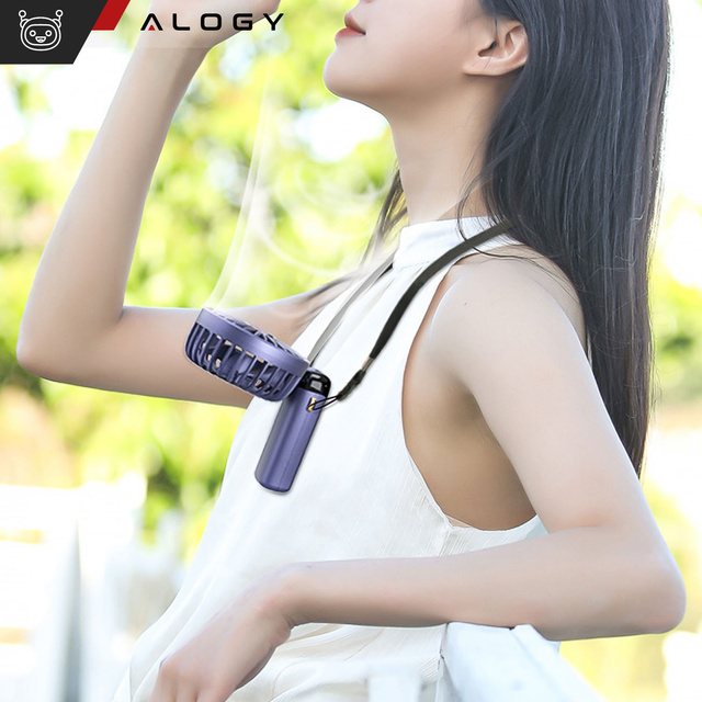 Fan Fan Handheld Fan Wireless Alogy Desktop Portable Handheld with Phone Holder USB-C Navy Blue