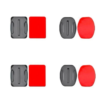 Sada plochých a zaoblených montážnych podstavcov pre športové kamery GoPro, DJI Osmo Action, EKEN, SJCam, Insta360 s 3M páskami - 2 kusy