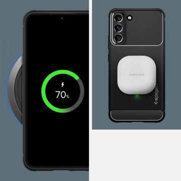 Puzdro pre Samsung Galaxy S22 puzdro Spigen Rugged Armor Matte Black Glass