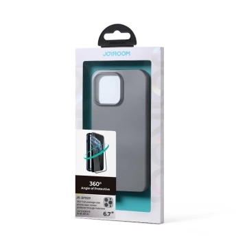 Zadný a predný kryt Joyroom 360 Full Case pre iPhone 13 Pro Max Tvrdené sklo šedé (JR-BP928 s leskom)
