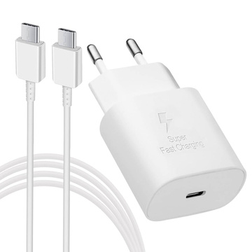 Originální nabíječka Samsung USB-C 25W kabel typu C 180cm Premium Super Fast Charge Set White