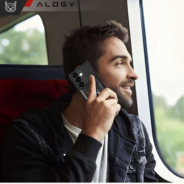 Hülle für Samsung Galaxy S24 gepanzertes Slide Case Ringgehäuse Kameraschutz Camshield Alogy schwarz