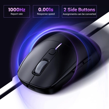 UGREEN MU103 KABELLOSE MAUS 2,4 GHz BT 5.0 DPI USB-C SCHWARZ