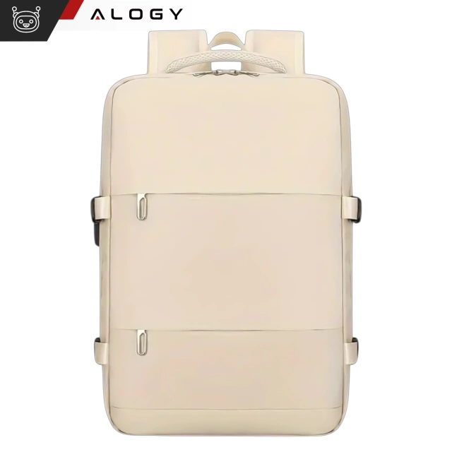 Damen-Reise-Laptop-Rucksack für Koffer, Gepäck, Flugzeug, Arbeit, Schule, 45 x 30 x 20 cm, Alogy Beige