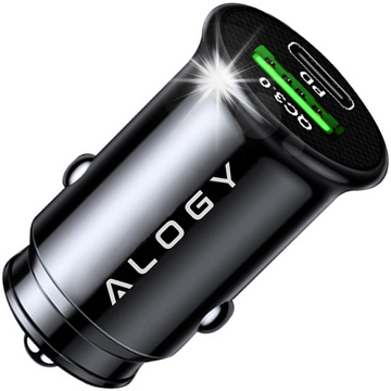 Car Charger 38W USB QC 3.0 18W USB-C C PD 20W Fast Powerful for Alogy Car Black Case