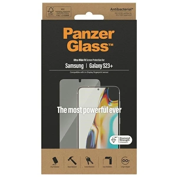 Gehärtetes Glas für Samsung Galaxy S23 PanzerGlass Ultra-Wide Fit CamSlider