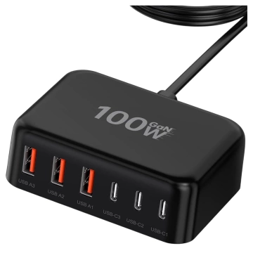 Розгалужувач HUB Alogy Adapter для ноутбука з USB-C на 3x USB-A 2.0 1x USB-A 3.0 сірий