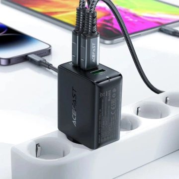 Зарядний пристрій Acefast Fast GaN 65W 2xUSB-C/USB-A PPS PD QC4 білого кольору
