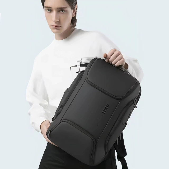 Bange vodeodolný batoh taška na notebook 15,6" mestský cestovateľ 47x30x15 cm do práce školské lietadlo pánsky dámsky s USB portom Čierny