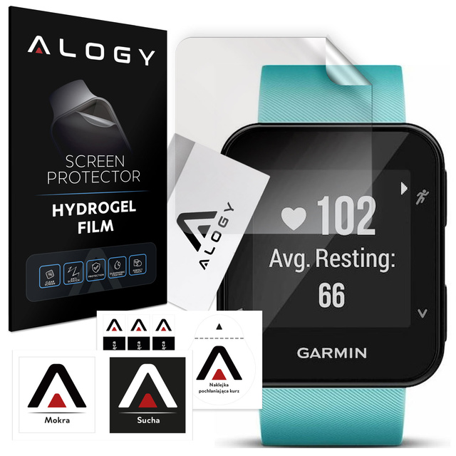 2x ochranná fólia Alogy Hydrogel Smartwatch pre Garmin Forerunner 35