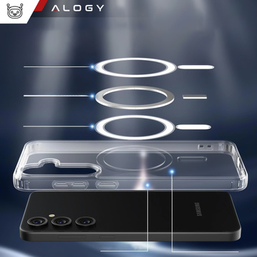 Case for Samsung Galaxy S24 Mag Safe Case Back Housing Cover Anti-Shock Clear Alogy Transparent