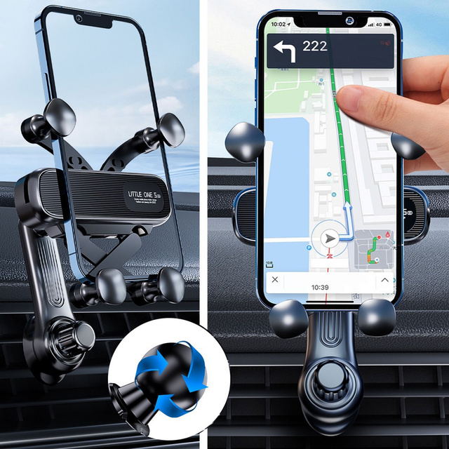 Автомобільний тримач Gravity для автомобільної решітки, Alogy Airvent Black