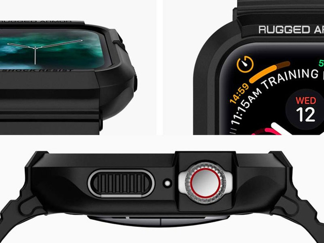 Etui Spigen Rugged Armor Pro do Apple Watch Series 4/5/6/SE 44mm / Watch 7 45mm Black