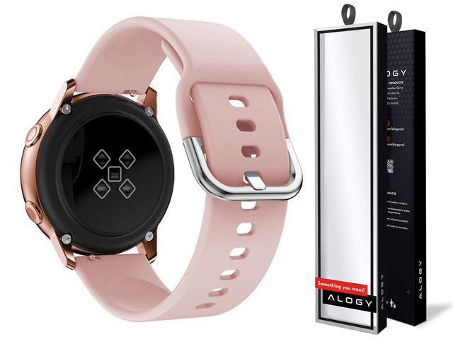 Гумовий універсальний спортивний ремінець Alogy soft band для смарт-годинника 20мм Рожевий
