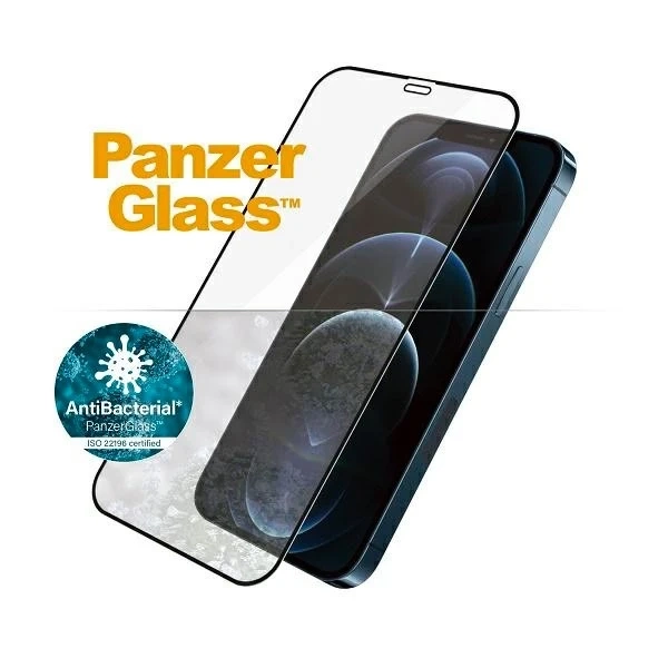 PanzerGlass E2E Super sklo pre iPhone 12 Pro Max Case Friendly Antibakteriálna mikrofraktúra čierna/čierna