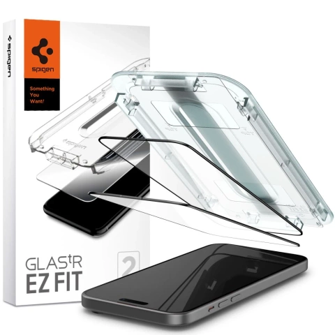 Spigen Glas.tT "Ez Fit" FC 2-pack tempered glass for Apple iPhone 15 Plus Black
