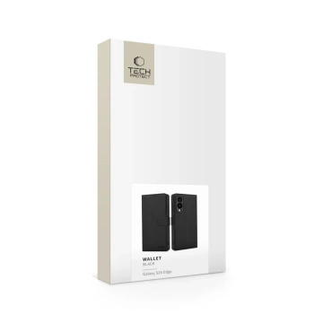 Samsung Galaxy S25 Edge Tech-Protect Wallet Schwarze Schutzhülle