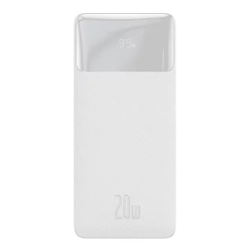 Powerbanka s rychlým nabíjením Baseus Bipow 10000mAh 20W bílá (Overseas Edition) USB-A - Micro USB kabel 0,25m bílý (PPBD050502)