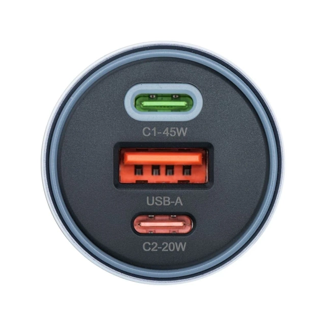 Forcell Car Charger 65W 2xUSB-C USB-A Fast Charging