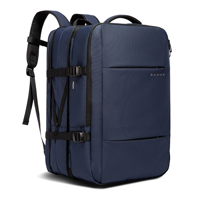 Bange Waterproof Backpack for Laptop 15.6" City Travel 47x31x15-25 cm for Work Airplane Men's Women's with USB Port Navy Blue