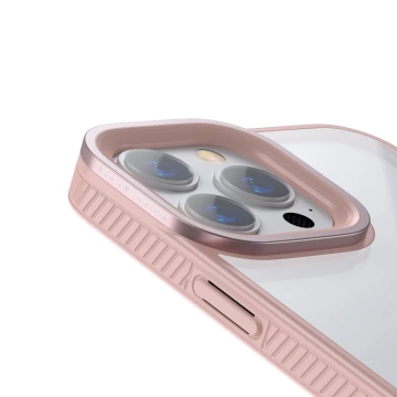 Baseus Crystal Phone Case gepanzerte Hülle für iPhone 13 Pro mit Gelrahmen Pink (ARJT001004)