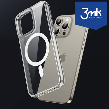 Etui wzmocnione 3mk MagCase case obudowa do MagSafe do iPhone 15 Pro plecki przezroczyste