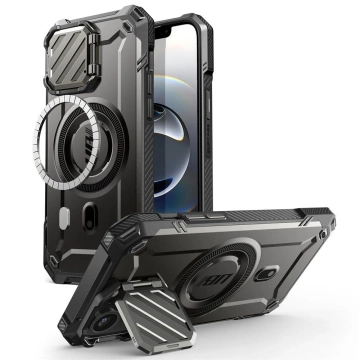 Puzdro Supcase UB XT Mag MagSafe pre iPhone 16e čierne so stojanom