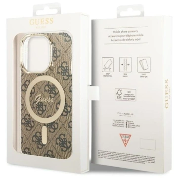 Guess GUHMP14LH4STW pouzdro na telefon pro Apple iPhone 14 Pro 6,1" hnědé/hnědé pevné pouzdro 4G MagSafe