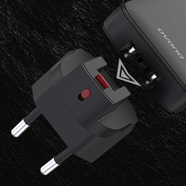 Cestovní nabíječka GaN Dudao 65W USB-C/USB-A PD EU/US – černá
