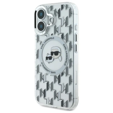 Kryt Karl Lagerfeld pre iPhone 16 6,1" priehľadný MagSafe IML Monogram Karl