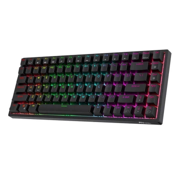 Mechanická klávesnica Royal Kludge RK84 RGB, červený spínač (čierny)