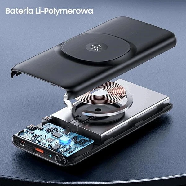 USAMS Powerbank PB62 10000mAh 20W QC3.0 PD Magnetic Wireless Fast Charge nebieski/blau 10KCD17104 (US-CD171)