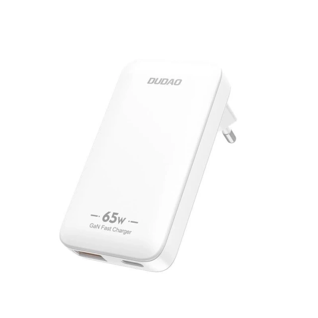 Ładowarka sieciowa GaN Dudao A65Q 65W USB-C/USB-A PD EU/US – biała