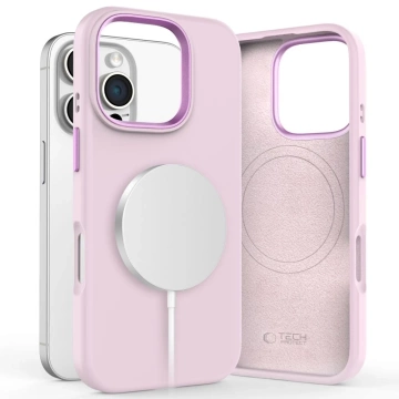 Silikónový obal Etui pre iPhone 16 Pro Max Tech-Protect Pure MagSafe Pink Pearl