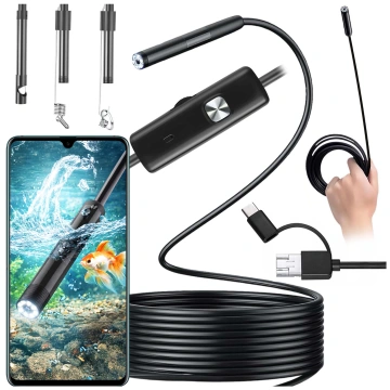 Kamera je vybavená endoskopom micro USB USB-C USB Full HD 5m 8mm Endoskop Alogy Hard Wire