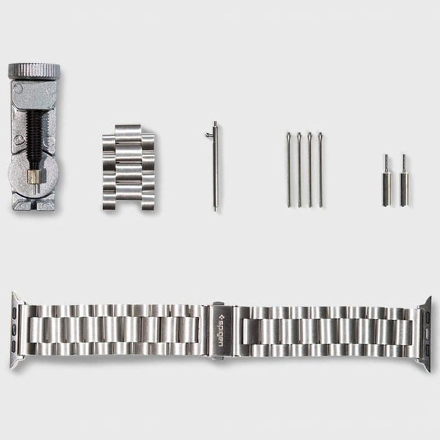 Spigen modern fit band apple watch 4 / 5 / 6 / 7 / 8 / se / ultra (42 / 44 / 45 / 49 мм) срібло