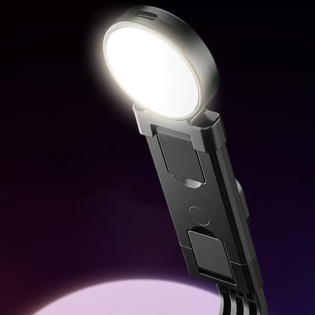 Selfie Stick Phone Holder Tripod Ring LED Tripod with Bluetooth Remote Control Black