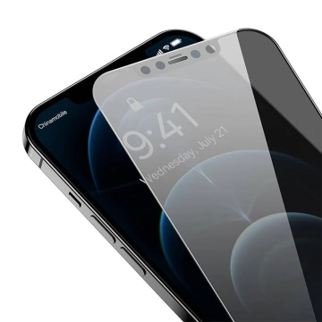Tempered glass with 0.3mm Baseus privacy filter for iPhone 12 Pro Max