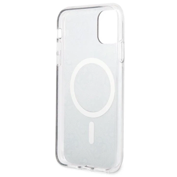 Zestaw Guess GUBPN61H4EACSW Case Charger iPhone 11 6,1" pevné puzdro 4G MagSafe Print brązowy/brown