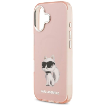 Etui Ochronne do iPhone 17 Karl Lagerfeld IML Aquarelle Choupette MagSafe Różowy