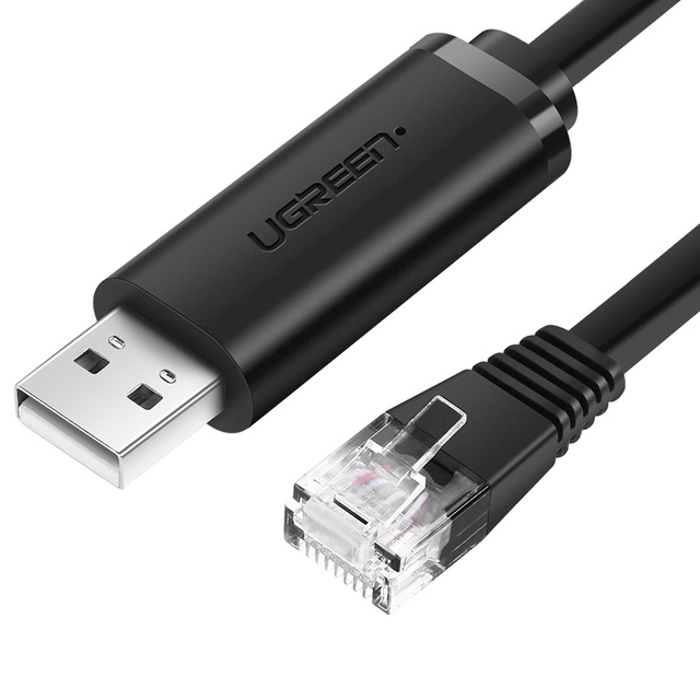 UGREEN CM204 Console Cable, USB - RJ45 For Network Devices, 1.5m (black)