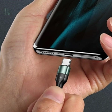 USAMS pletený kábel U55 2A USB-C 1ks pre zostavu U55 zelená