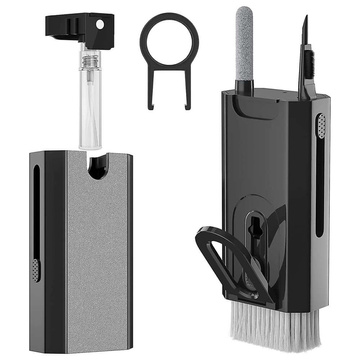 Multifunktionaler Reiniger Alogy Cleaner Set 8-in-1-Kopfhörer-Tastatur-Bildschirm-Reinigungsset für Telefone, Laptops, Computer Schwarz