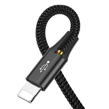 Baseus kábel USB 4v1 2x Lightning / USB Type C / micro USB kábel v nylonovom opletení 3,5A 1,2m čierny (CA1T4-A01)