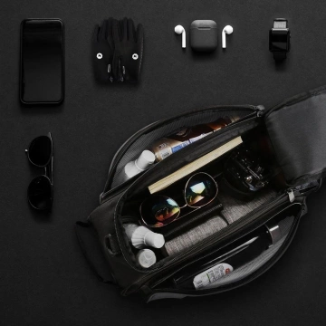 Wozinsky Fahrradträgertasche mit Schultergurt 13l schwarz (WBB1BK)