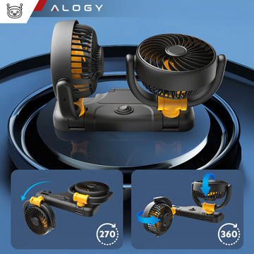 Dvojitý ventilátor do kokpitu, nastaviteľný, tichý, do zapaľovača cigariet pre Alogy Car 12V Black