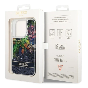 Etui Guess GUHCP14XLFLSB для Apple iPhone 14 Pro Max 6,7" niebieski/синій твердий чохол Flower Liquid Glitter
